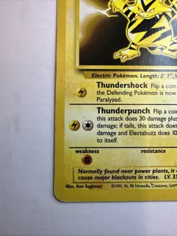 Pokemon TCG - ELECTABUZZ - 20/102 - RARE - UNLIMITED - BASE SET (1999) WOTC - LP - Image 4