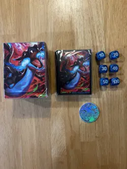Mega Charizard UPC Play Mat, Dice, Deck Box & Coin Pokemon TCG Accessories - Image 2