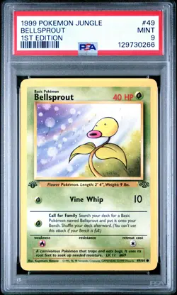 1999 POKEMON JUNGLE 1ST ED #49 BELLSPROUT PSA 9 - Image 1
