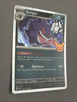 Pokemon TCG * SV Paldean Fates * 57/91 Gengar COSMOS STAMP TRICK HOLO Uncommon - Image 2