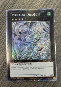 Yugioh Tornado Dragon RA04-EN289 Platinum Secret Rare 1st Ed NM - Image 1