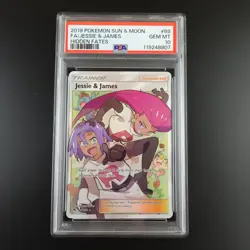 PSA 10 Jessie & James 68/68 Hidden Fates Full Art Holo Graded Pokemon Card - Image 1