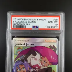 PSA 10 Jessie & James 68/68 Hidden Fates Full Art Holo Graded Pokemon Card - Image 2