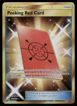 Peeking Red Card (Secret Rare) 169/156 Secret Rare Holo NM Pokemon SM - Ultra Pr - Image 1