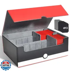 tombert Premium Trading Card Storage Box with 4 Dividers and 4 Insertable Car - Image 1
