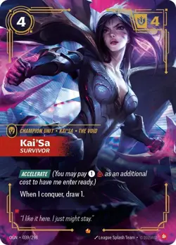 Kaisa Card Champion Rare 039/298 Kai'Sa Survivor Riftbound Foil English - Image 1