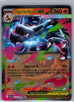 Mega Charizard X ex - 013/094 ME02: Phantasmal Flames - Pokemon Card - NM - Image 1