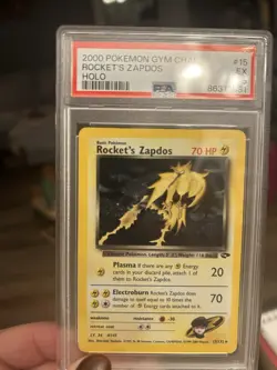 Pokemon Rockets Zapdos Gym Challenge Holo Card 15/132 PSA 5 EX - Image 1