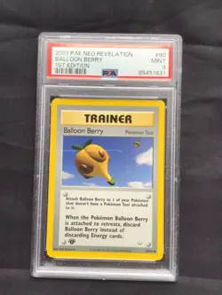 Pokemon Cards: 1st Edition Neo Revelation Uncommon: Balloon Berry 60/64: PSA 9 - Image 1