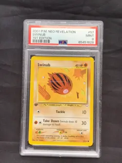 Pokemon Cards: 1st Edition Neo Revelation Common: Swinub 57/64: PSA 9 - Image 1