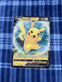 PIKACHU V Black Star Promo POKEMON Jumbo Large Foil 2022 Trading Card SWSH198 - Image 1