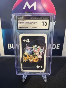 CGC GEM MINT 10 Eeveelutions +4 Playing Card 2021 Pokemon Pocket UNO - Image 1