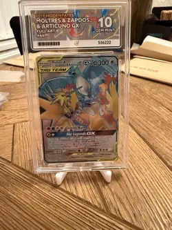 Pokemon TCG Moltres & Zapdos & Articuno GX 66/68 Hidden Fates Card Ace 10 - Image 1