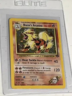 Gym Challenge Blaine’s Arcanine Holo #1/132 Rare WOTC Pokemon Card TCG NM-Mint - Image 1