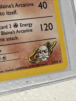 Gym Challenge Blaine’s Arcanine Holo #1/132 Rare WOTC Pokemon Card TCG NM-Mint - Image 5