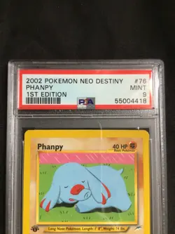 Pokemon Cards: 1st Edition Neo Destiny Common: Phanpy 76/105: PSA 9 - Image 3
