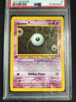 Pokemon Cards: 1st Edition Neo Destiny Uncommon: Unown P 58/105: PSA 9 - Image 2