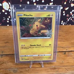 Pikachu SWSH153 - Holiday Calendar Black Star Holo Promo Pokemon Card NM - Image 1