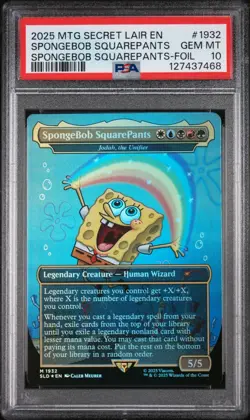 2025 MAGIC: THE GATHERING SECRET LAIR DROP #1932 SPONGEBOB SQUAREPANTS PSA 10 - Image 1