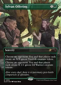 Sylvan Offering - Rainbow Foil Extended Art SLD NM MTG - Image 1