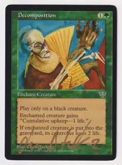 Gold Signed Decomposition MP Mirage Artist Drew Tucker 1996 MTG Magic Vintage! - Image 1