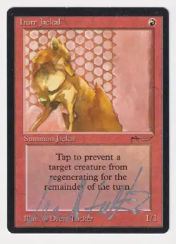 Silver Signed Hurr Jackal LP Arabian Nights Artist Drew Tucker 1993 MTG Magic! - Image 1