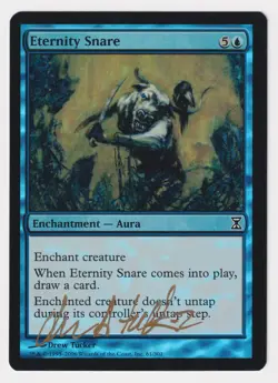 Gold Signed FOIL Eternity Snare MP Time Spiral Artist Drew Tucker 2006 MTG Magic - Image 1