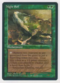 Gold Signed Night Soil LP Fallen Empires Artist Drew Tucker 1994 WOTC MTG Magic! - Image 1