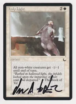 Signed Holy Light NM The Dark Artist Drew Tucker 1994 WOTC MTG Magic Vintage EDH - Image 1
