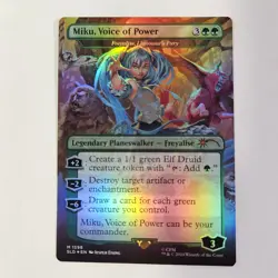 NM Rainbow Foil Miku Voice of Power Freyalise, Llanowar's Fury Secret Lair MTG - Image 1