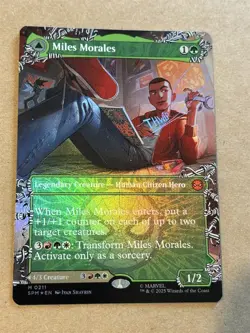 mtg borderless foil Miles Morales, Marvel Spiderman set, unplayed - Image 1