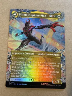 mtg borderless foil Miles Morales, Marvel Spiderman set, unplayed - Image 2