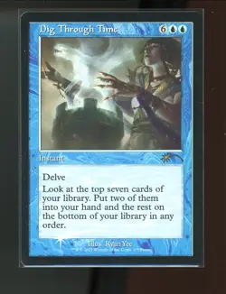 MTG Dig Through Time FOIL Retro Frame Love Your LGS 2021 x4 - Image 1