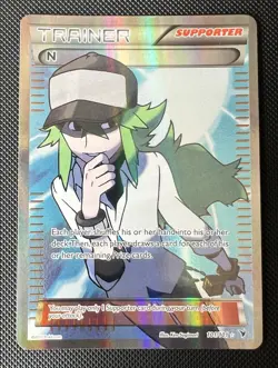 N (supporter) Ultra Rare (Full Art) 101/101 Pokemon Noble Victories 2011 NM - Image 1
