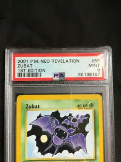 Pokemon Cards: 1st Edition Neo Revelation Common: Zubat 59/64: PSA 9 - Image 3