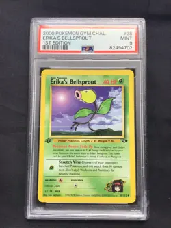 Pokemon: Gym Challenge 1st Edition Uncommon: Erika's Bellsprout 38/132 PSA 9 - Image 1