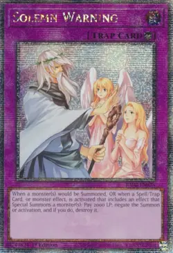 Solemn Warning - RA02-EN078 - Quarter Century Secret Rare - Yugioh - Image 1