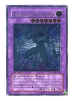 Heavily Played, English Yu Gi Oh Elemental Hero Glow Neos - STON-EN036 - Ultimat - Image 1