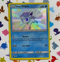 Alolan Vulpix SV8/SV94 Hidden Fates Shiny Vault NM Pokemon Card - Image 1