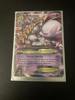 Pokemon M Mega Mewtwo EX Ultra Rare Holo TCG Card 64/162 XY Breakthrough - Image 1