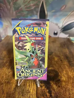 RARE Pokemon TCG XY Ancient Origins Sealed 3-Card Booster Pack Tyranitar Art - Image 1
