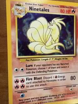 Ninetails 12/102 Pokemon Card Rare 1999 Base Set Holo - Image 3