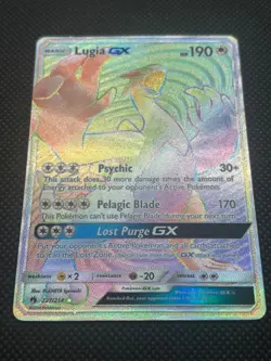 2018 Pokemon TCG Card Lugia GX 227/214 Full Art Rainbow Secret Rare Lost Thunder - Image 2