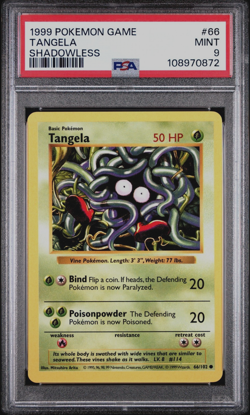 Pokemon Cards: Base Set Shadowless Common: Tangela 66/102 PSA 9 - Image 1