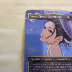 Yuna, Grand Summoner Promo 0001 Final Fantasy Mtg Borderless Foil Ffx 2 - Image 3