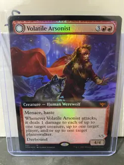 MTG Crimson Vow Volatile Arsonist (Extended Art FOIL) NM Mythic - Image 1