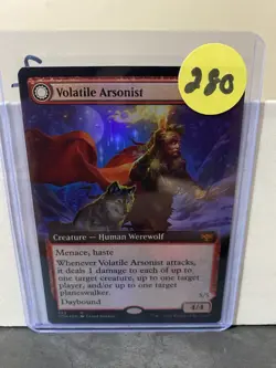 MTG Crimson Vow Volatile Arsonist (Extended Art FOIL) NM Mythic - Image 3