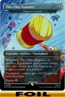 1x - Piko Piko Hammer [Hammer of Nazahn] - FOIL #2098 - Sonic Secret Lair MTG - Image 1