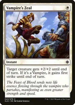 1x Vampire's Zeal - NM English MTG - Ixalan - Image 1