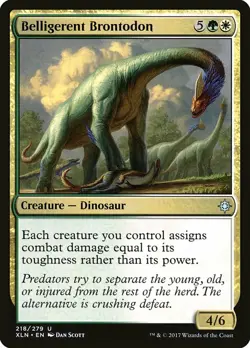 1x Belligerent Brontodon - NM English MTG - Ixalan - Image 1